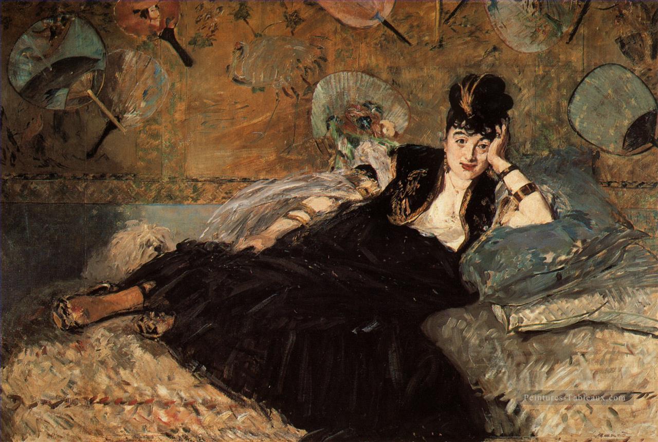Femme avec un fan réalisme impressionnisme Édouard Manet Peintures à l'huile